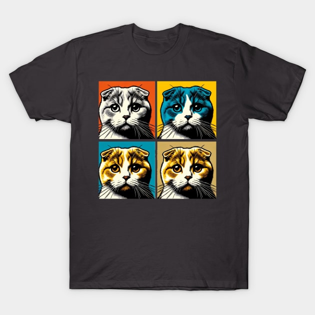 Scottfish Fold Pop Art - Cat Lovers T-Shirt by PawPopArt